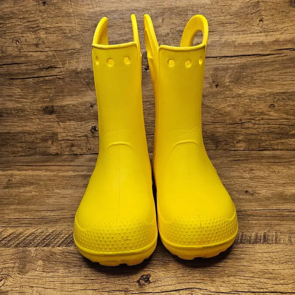 Crocs Kids Handle It Rain Boots Yellow size 3 youth